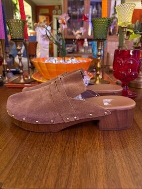Avellini Suede Slip-On mules in Brown